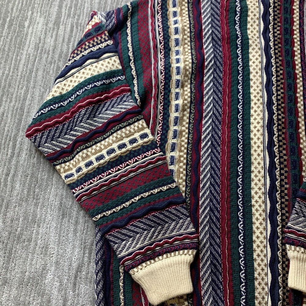 Cotton Traders Knit Sweater Large Tall Coogi Style 3D Textured Vintage 80's Mens - Picture 11 of 15